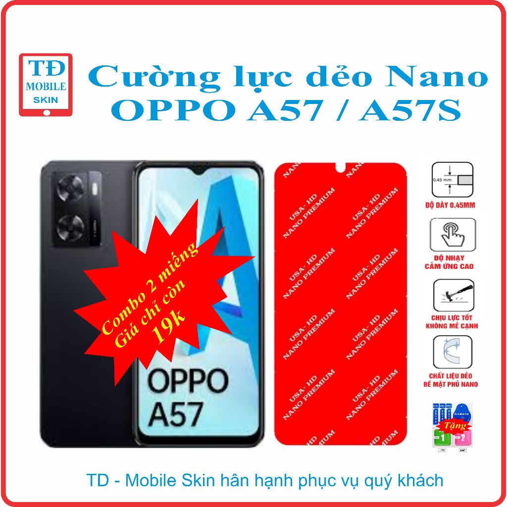 Cường lực dẻo bảo vệ màn hình điện thoại OPPO A57 /A57S
