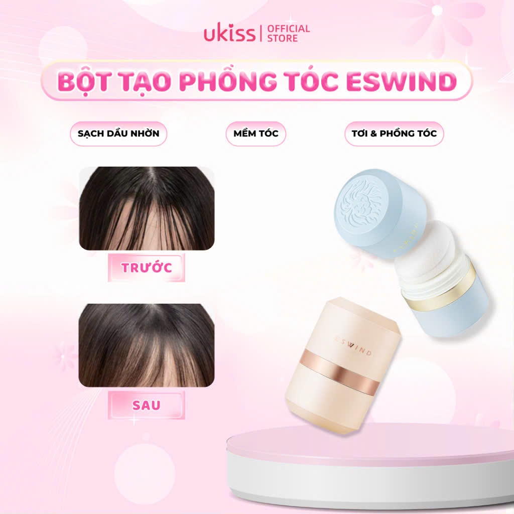 ESWIND Phấn Phủ Gội Khô Tóc 10g, Tóc Phồng Và Bồng Bềnh Ngay Tức Thì, Hút Dầu Giúp Tóc Không Bết Rối