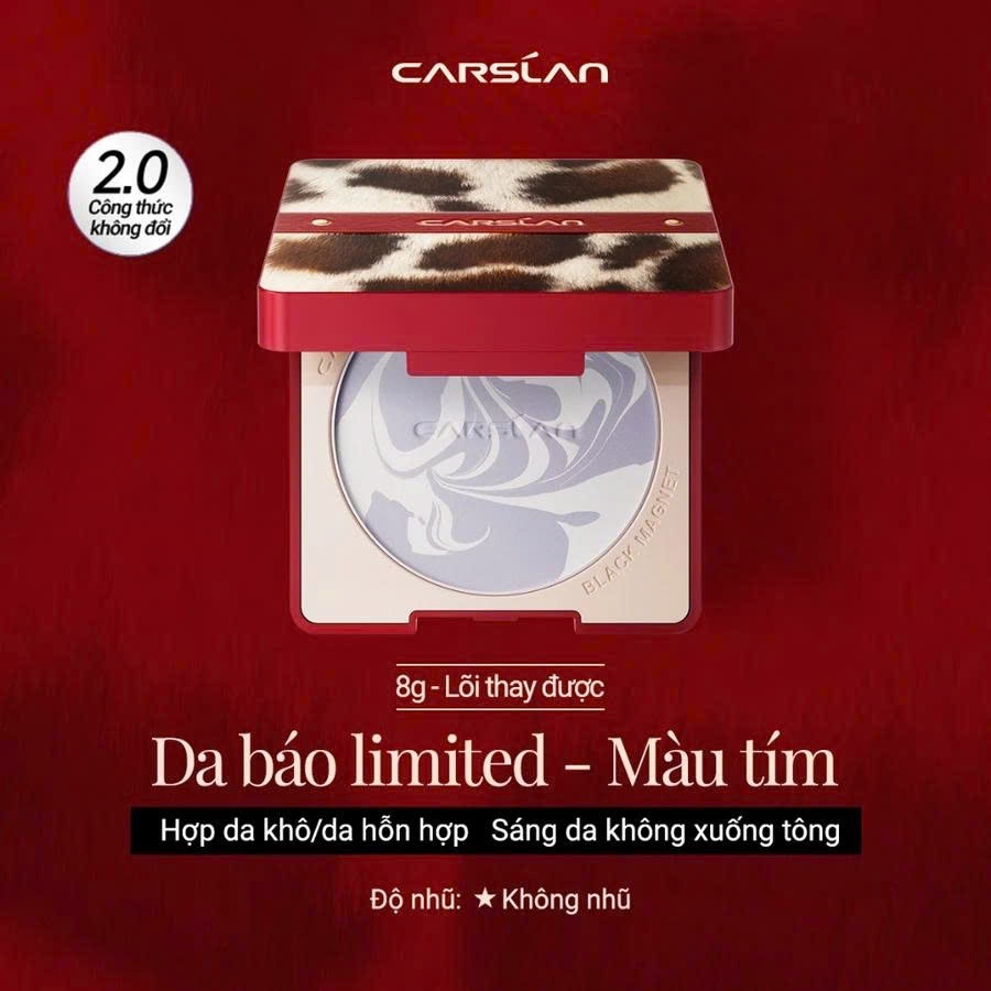 Kem nền và phấn phủ Carslan Black Magnet phiên bản limited da báo KIỀM DẦU 24h