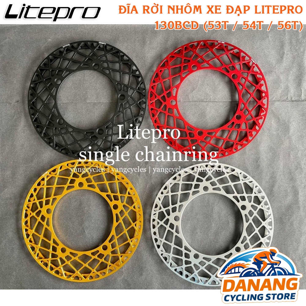 Đĩa Rời Nhôm Xe Đạp Chainring 130BCD BOLANY / LITEPRO - 53T 54T 56T