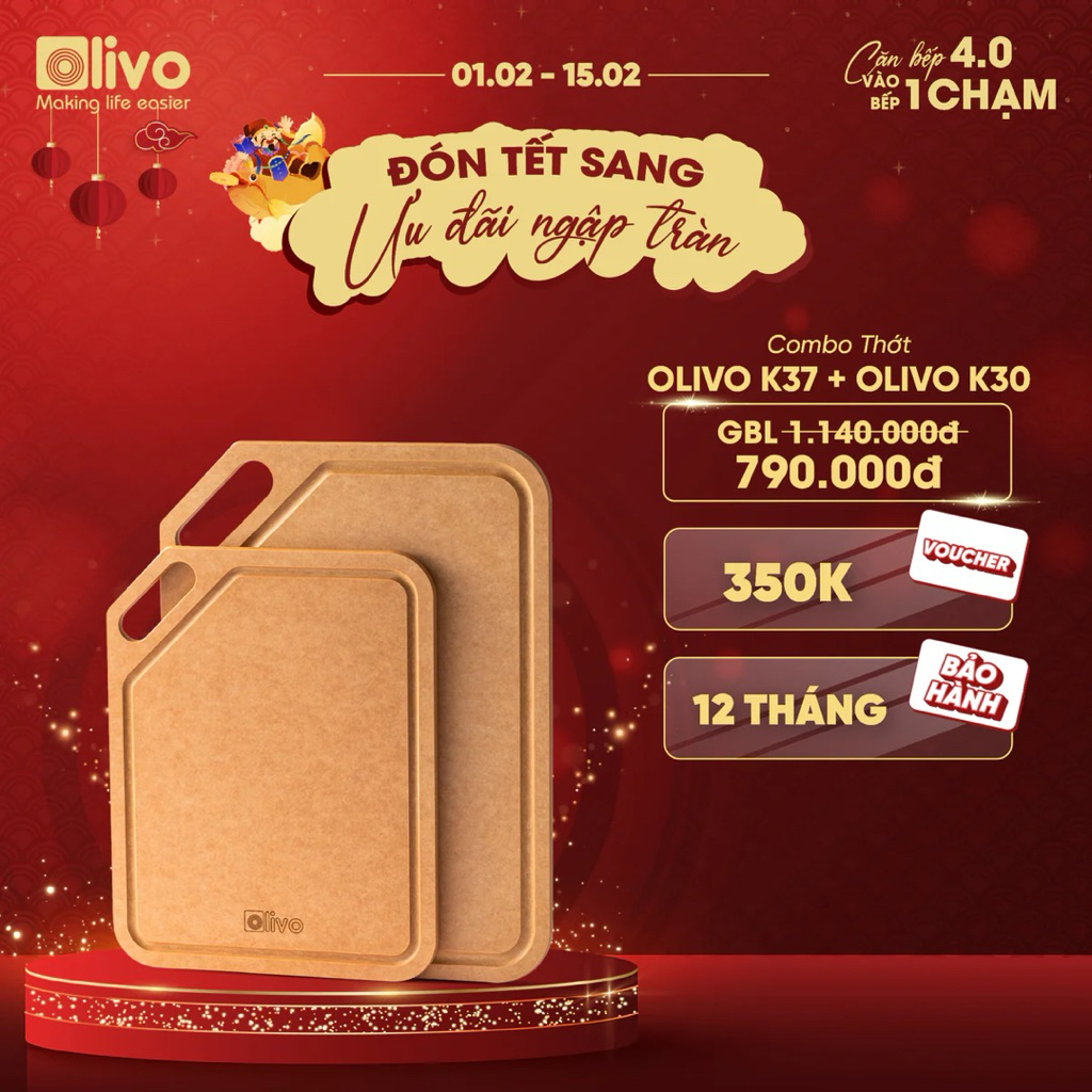 [Chính Hãng] Thớt sợi gỗ OLIVO Wood Fiber - OLIVO K37,K30