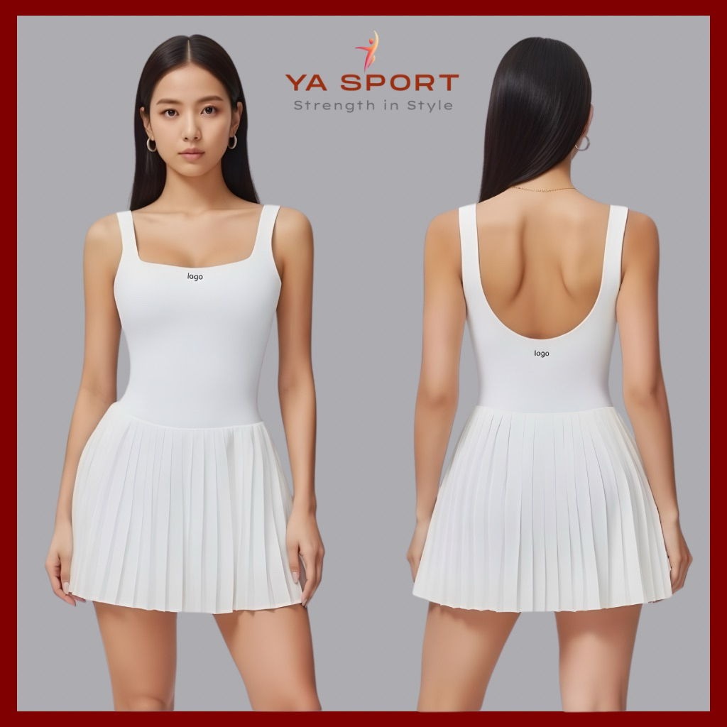 YaSport – Váy Pickleball Nữ Có Logo, Phiên Bản Xuất Mỹ | Váy Tennis Chân Xếp Ly, Có Quần Chống Lộ YS
