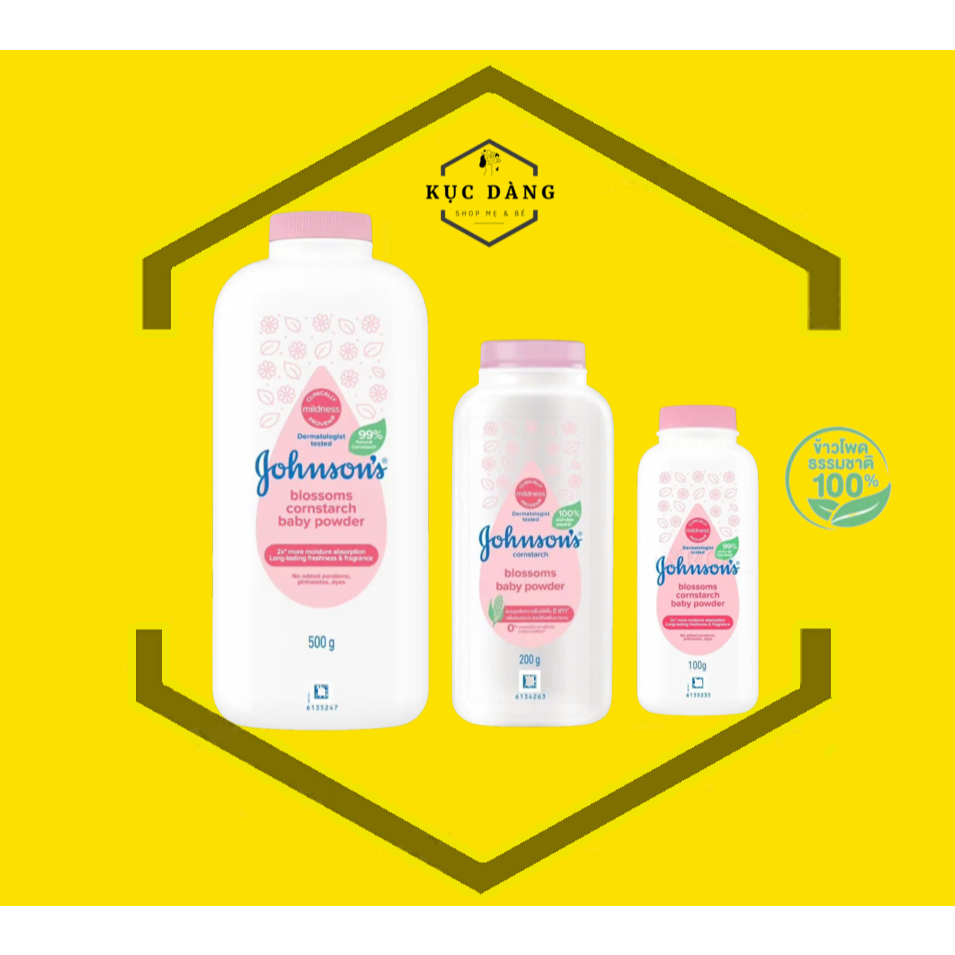 Phấn thơm Jonhson's baby nắp hồng Phấn rôm sẩy cho bé 100g 200g 500g