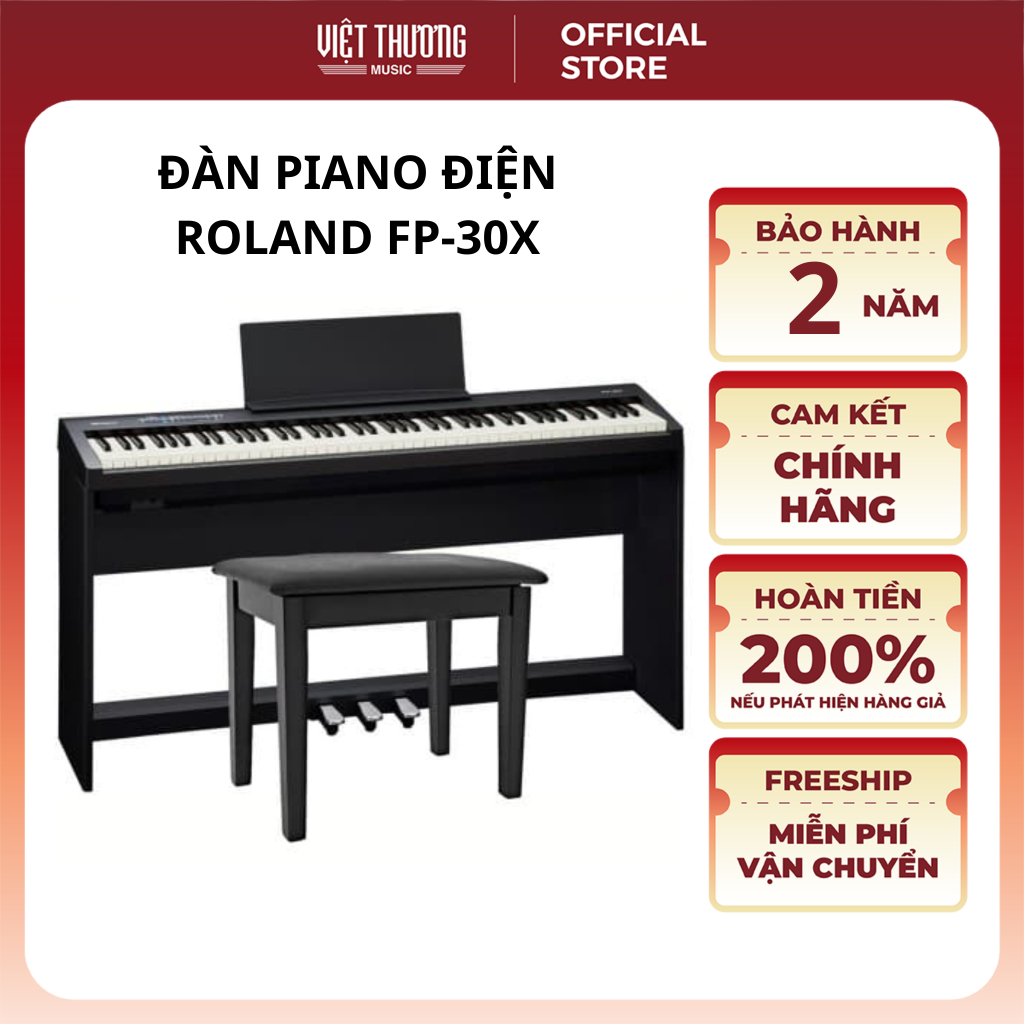 Đàn Piano Điện Roland FP30X (FP-30X) Chất Liệu Cao Cấp, Thiết Kế Hiện Đại, Chính Hãng - Việt Thương 