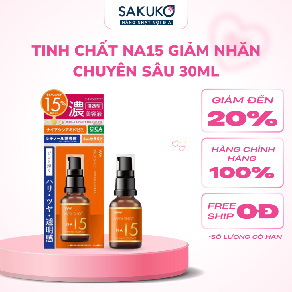 Tinh Chất Meishoku Niacinamide NA15 Essence Giảm Nhăn Chuyên Sâu Nội Địa Nhật 30ml