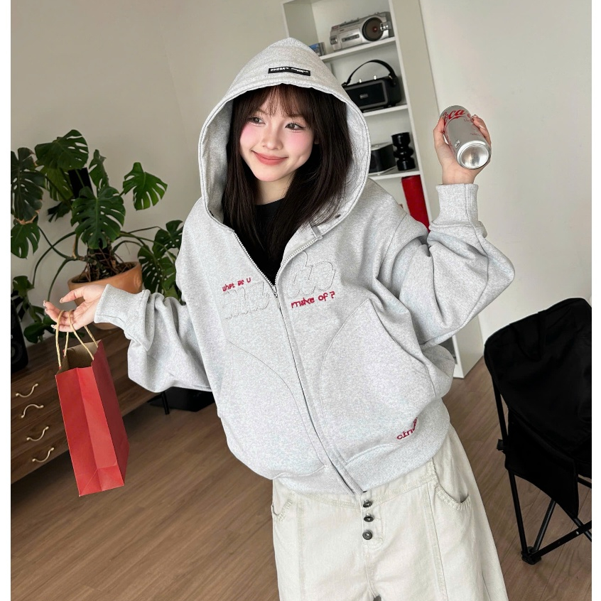 Áo Hoodie Zip Boxy MAKE Cinder Form Đẹp, Local Brand Chính Hãng