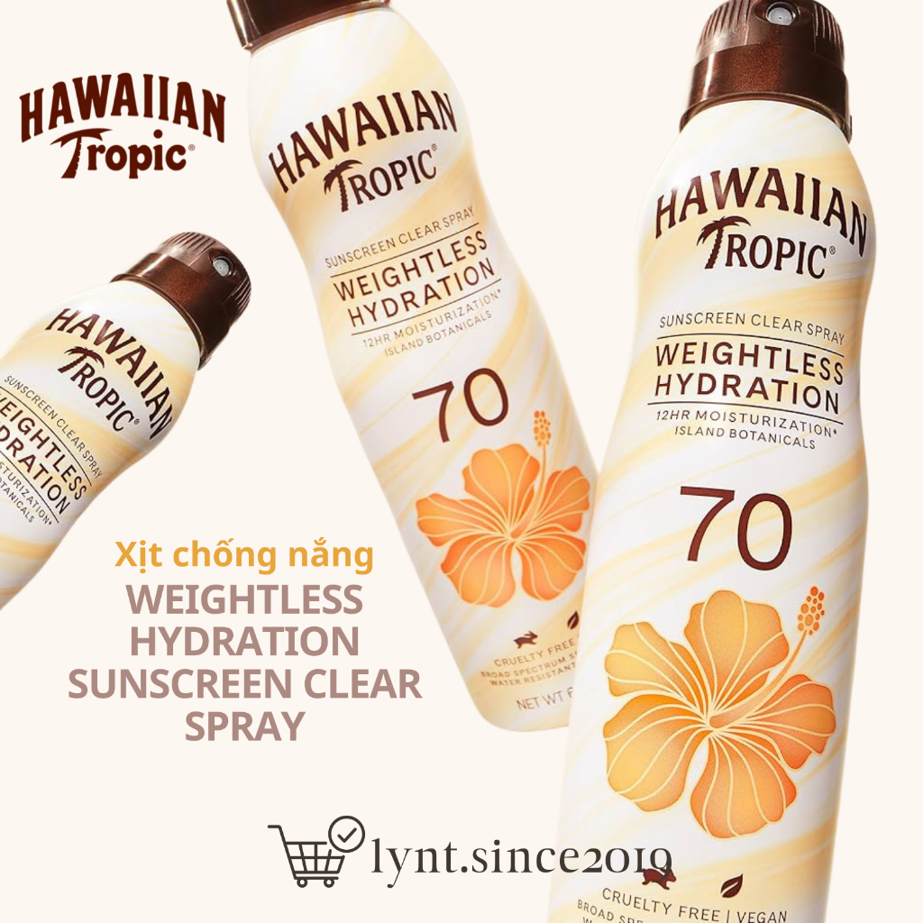 [Hàng Mỹ] Xịt chống nắng Hawaiian Tropic Weightless Hydration SPF 70