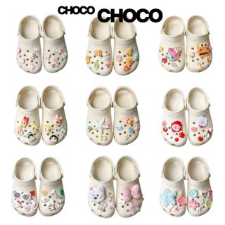 Dép Sục Quai Hậu Classic Không Thấm Nước Nam Nữ  Nữ Êm Chân Kèm Charm Dễ Thương