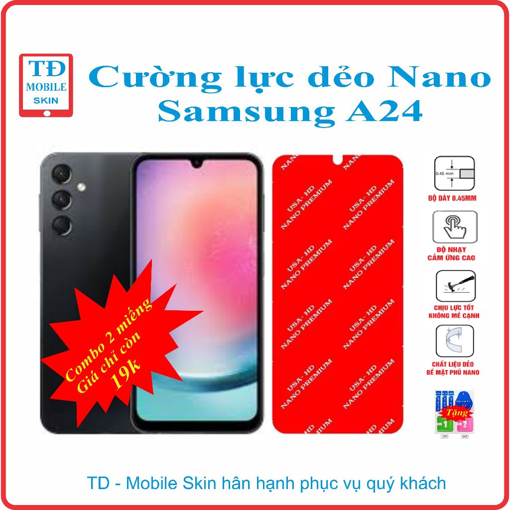 Cường lực dẻo bảo vệ màn hình điện thoại Samsung A24