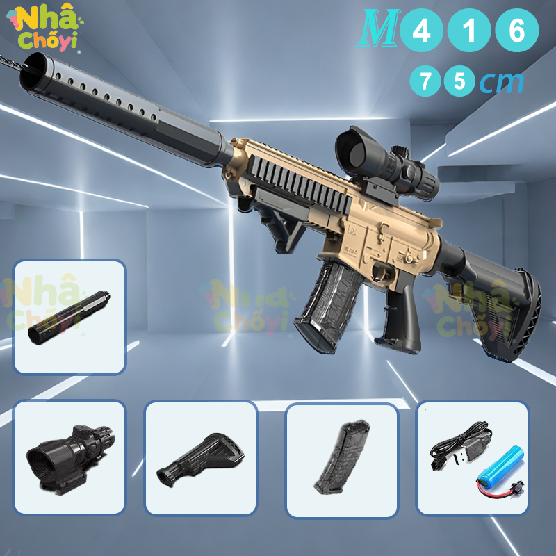 M416 Súng Nước Điện Xanh Hồng Súng Nước Bắn Nước Lễ Hội Bé Trai Bé Gái Đồ Chơi Trẻ Em Hoàn Toàn Tự Đ