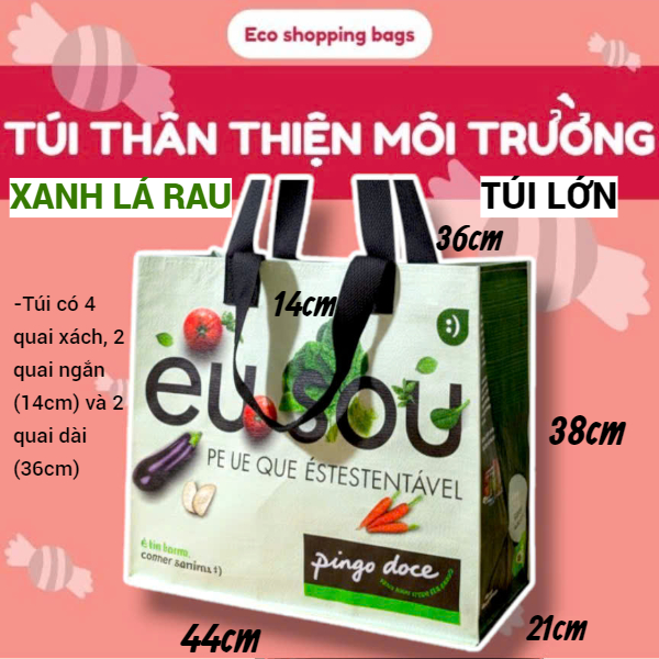 Túi thân thiện môi trường nhiều kích cỡ nhỏ trung lớn