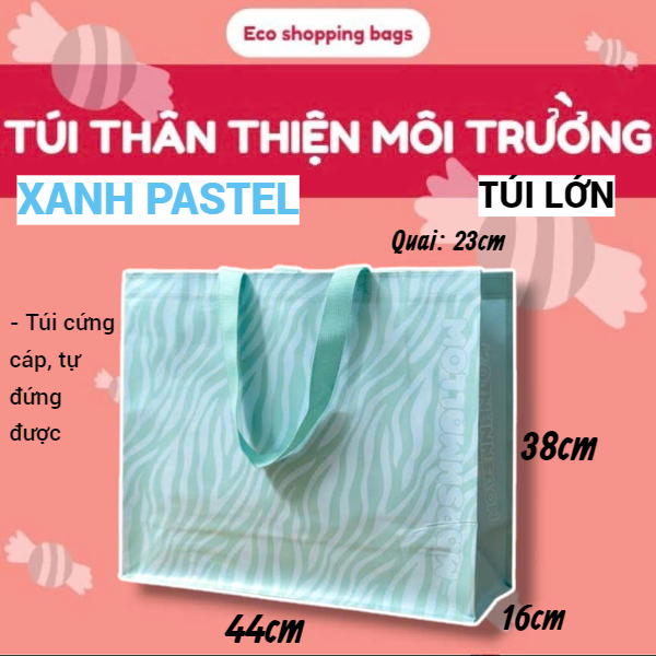 Túi đi chợ, thân thiện môi trường, đi siêu thị, làm từ chất liệu tái chế, PP dệt, tái sử dụng được