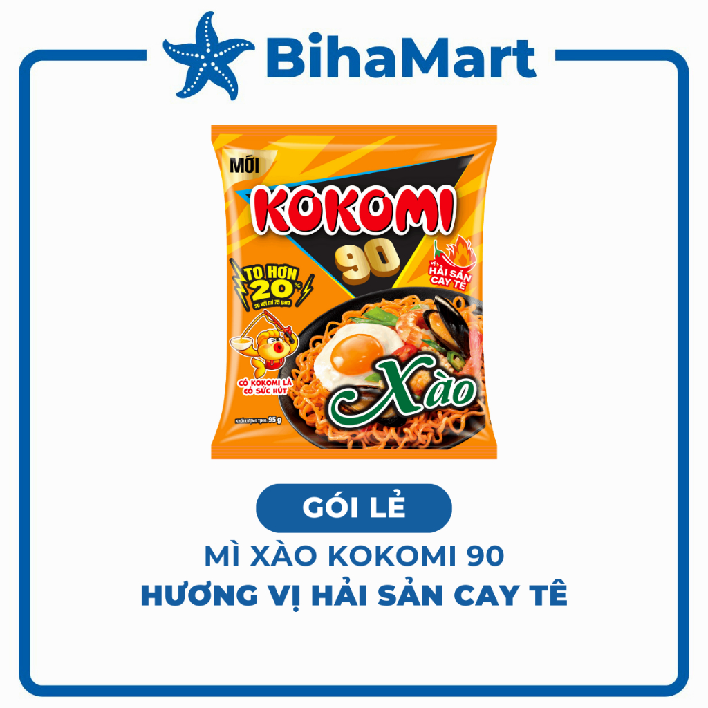 [GÓI LẺ] - MASAN - Mì xào Kokomi 90 hương vị Hải sản cay tê, Mì Kokomi 90 Hải sản cay tê, Mì Kokomi 