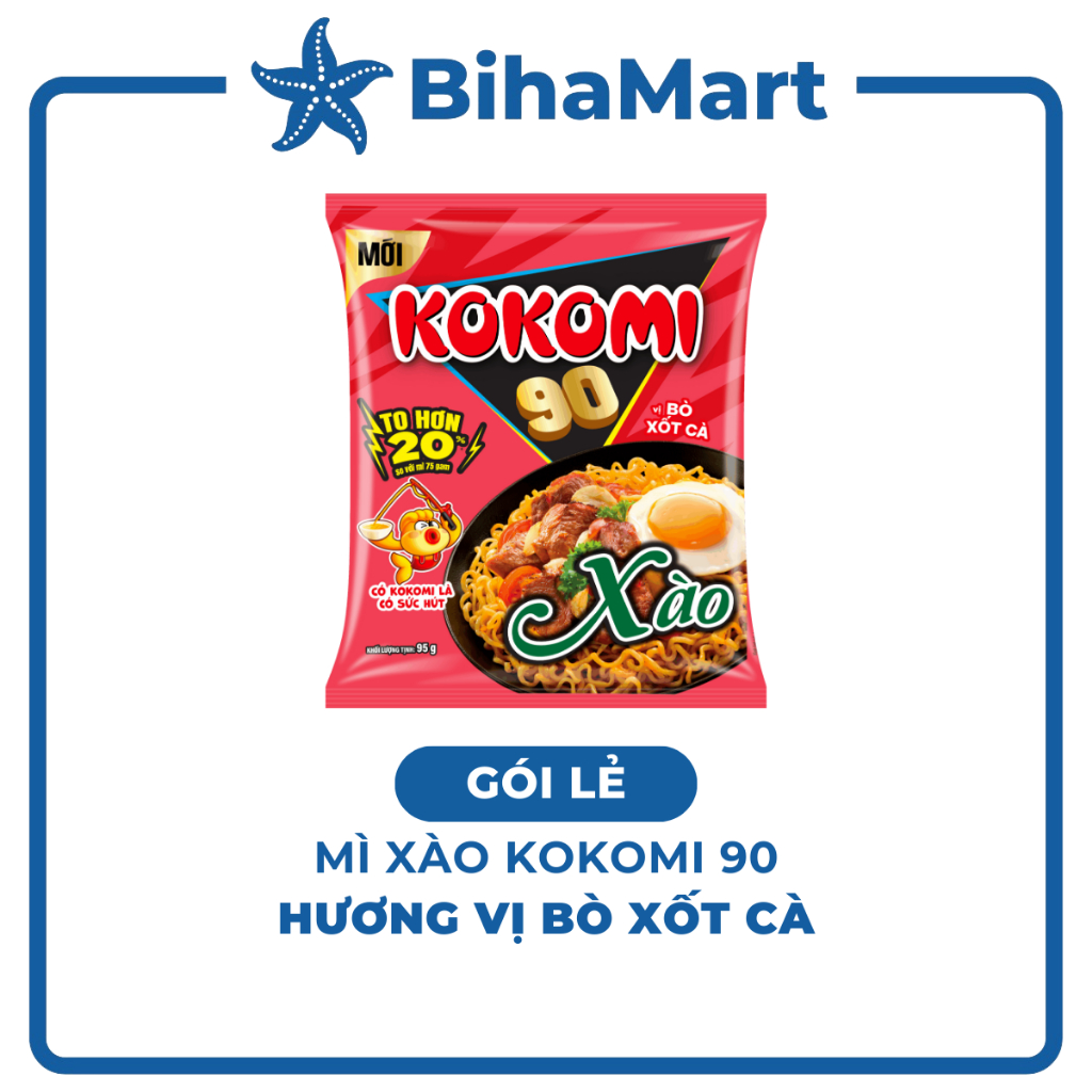 [GÓI LẺ] - MASAN - Mì xào Kokomi Đại 90 Bò xốt cà, Mì trộn Kokomi 90 Bò xốt cà, Mì xào Kokomi 90 Đại