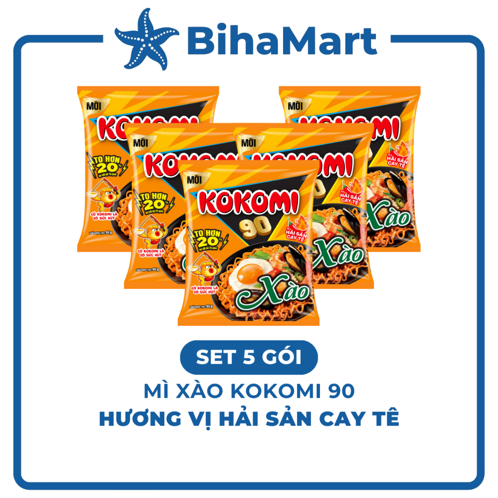 [SET 5 GÓI] - MASAN - Mì xào Kokomi 90 hương vị Hải sản cay tê, Mì Kokomi 90 Hải sản cay tê, Mì Koko