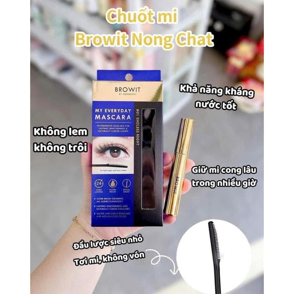 [Hàng cty] Maccara Nongchat Browit-siêu tơi dài và cong mi