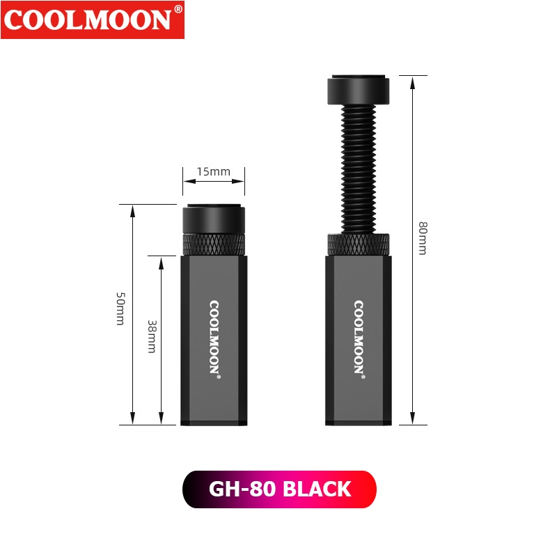 Thanh Đỡ VGA Coolmoon GH-50, GH-80, GH-120, GH-125 Chống Xệ Card Màn Hình, Nhôm CNC, Đế Từ Tính