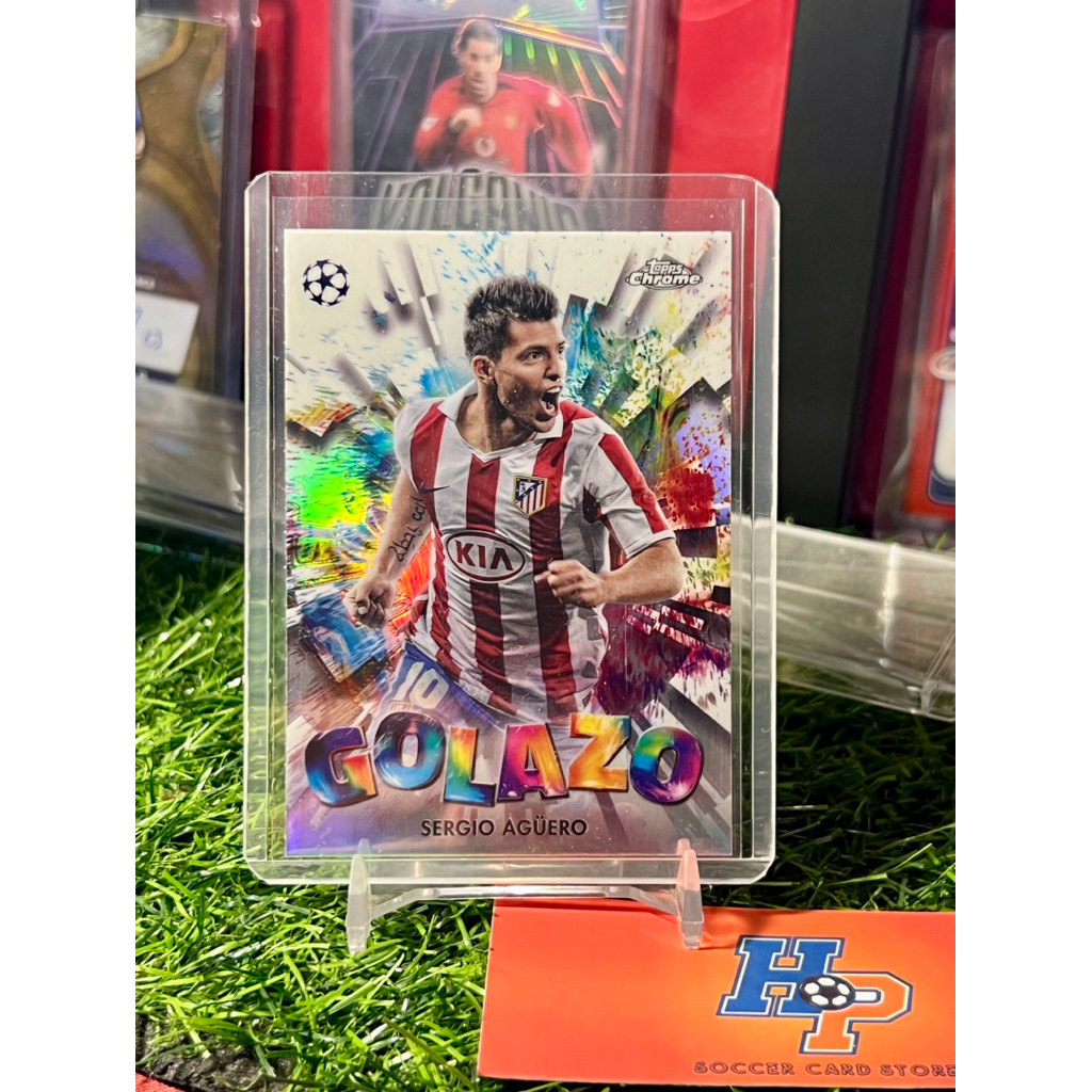 Thẻ bóng đá Sergio Aguero Golazo Topps Chrome UCL 2024/25