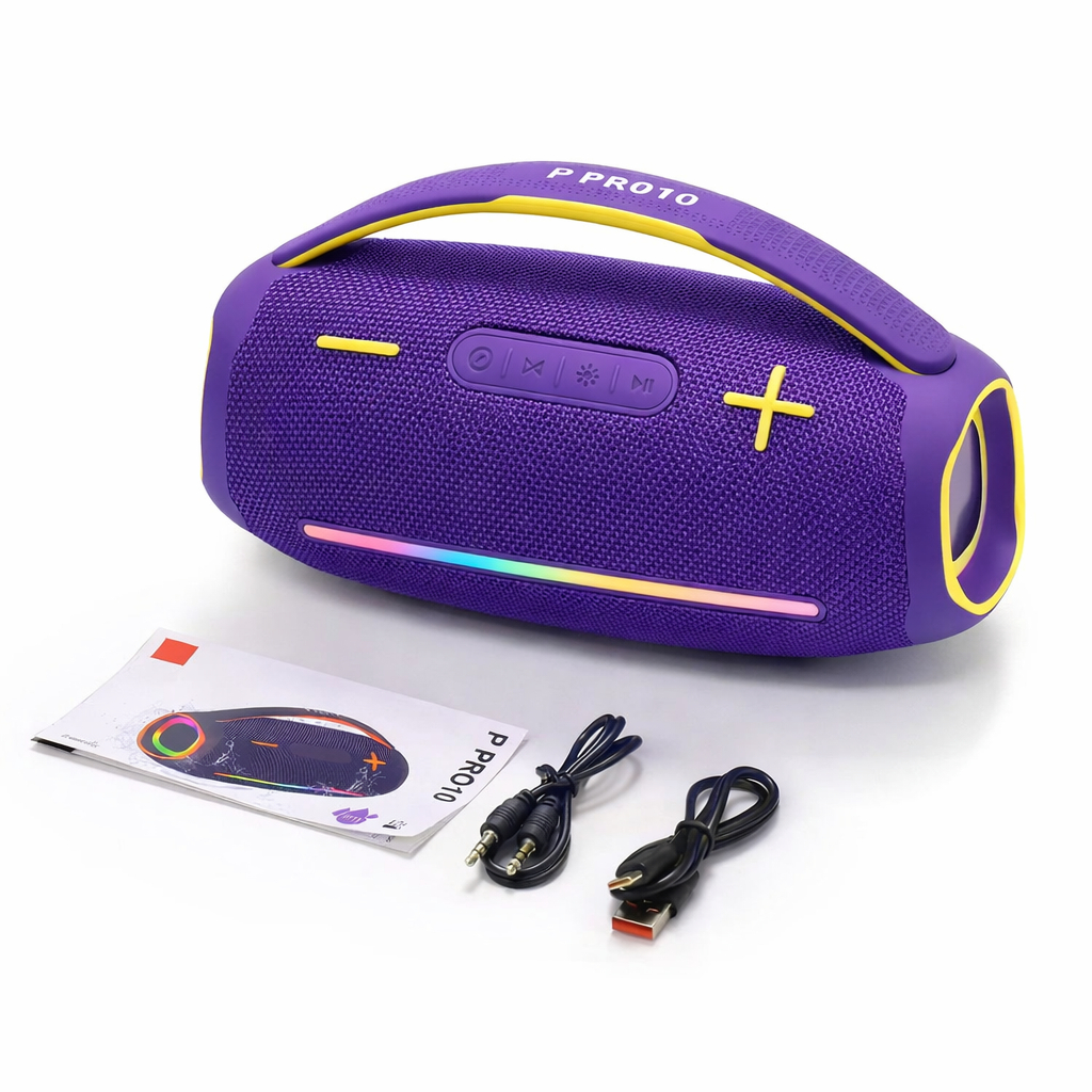 Loa bluetooth không dây P Pro 10 mini cầm tay công suất lớn, âm thanh hay, led nháy theo nhạc