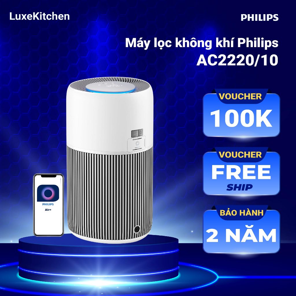 Máy Lọc Không Khí Philips AC2220/10 – Lọc Sạch Không Khí, Bảo Vệ Sức Khỏe| Bảo hành 2 năm chính hãng