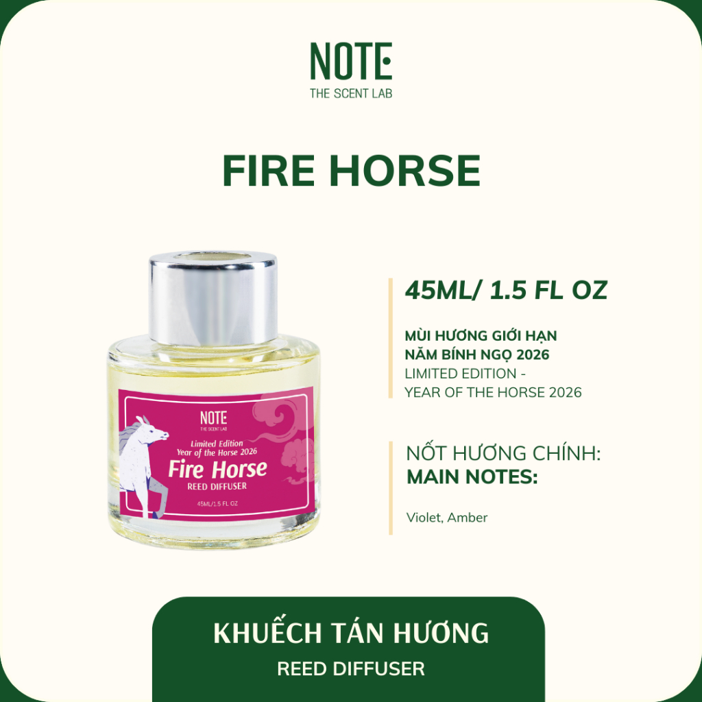 Khuếch tán hương FIRE HORSE 45ml | Tết Limited | NOTE - The Scent Lab