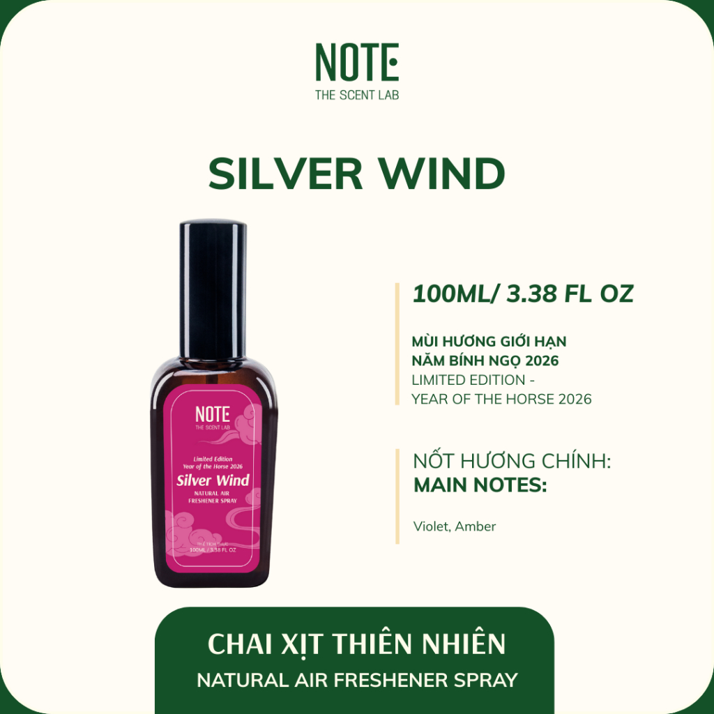 Chai xịt thơm không gian SILVER WIND | Tết Limited | NOTE The Scent Lab