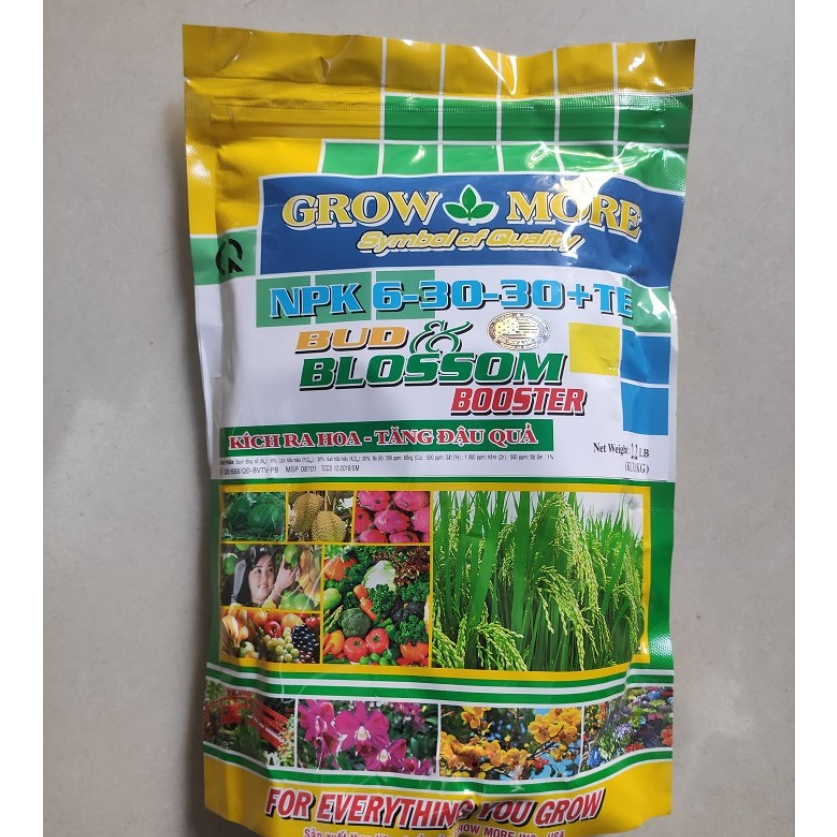 Phân Bón Lá Growmore npk 30-10-10 + TE / 20-20-20 + TE / 6-30-30 + TE gói 1kg