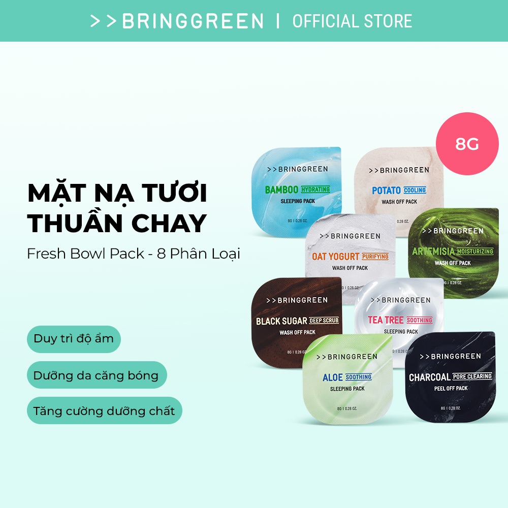 [Bring Green Chính hãng] Mặt nạ Bring Green Fresh Bowl Pack Hỗ trợ Đa vấn đề da với Chiết xuất từ Th