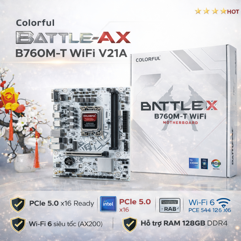 Mainboard Colorful Battle-AX B760M-T WiFi V21A | B760 | M-ATX | Chính Hãng