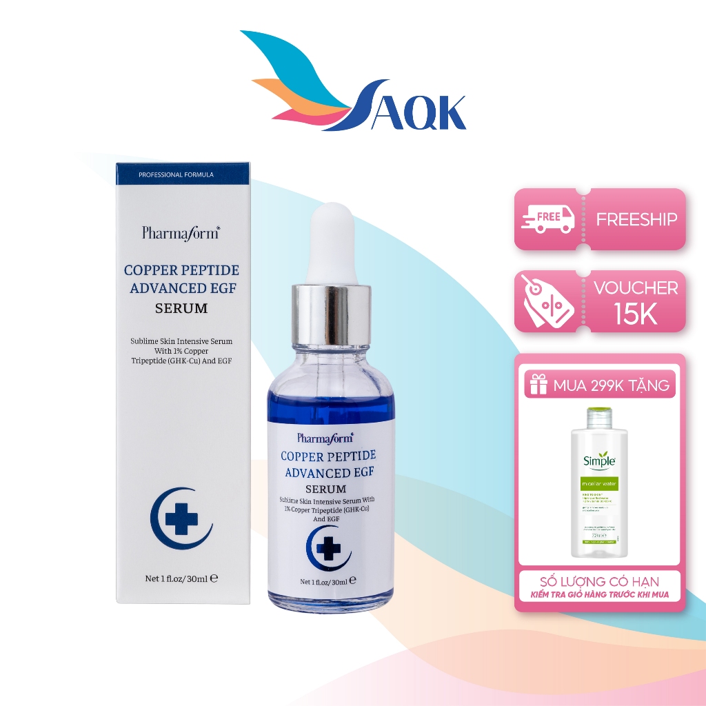 Tinh chất tái tạo da Pharmaform Copper Peptide Advanced Egf Serum (30ml) - Tái tạo tế bào, phục hồi 