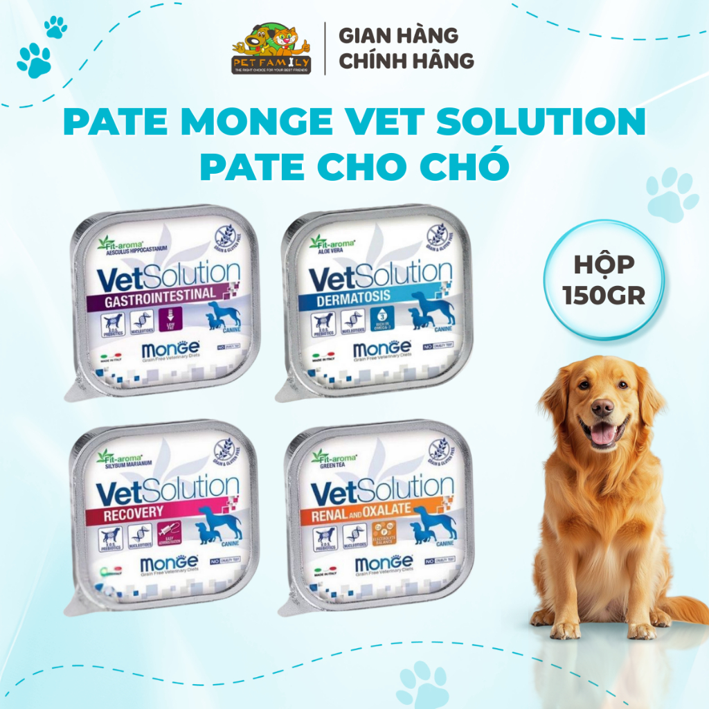 Pate Monge Vet Solution Hỗ trợ vấn đề Sức Khỏe cho Chó (Hộp 150g) - HAPPY PETFAMILY