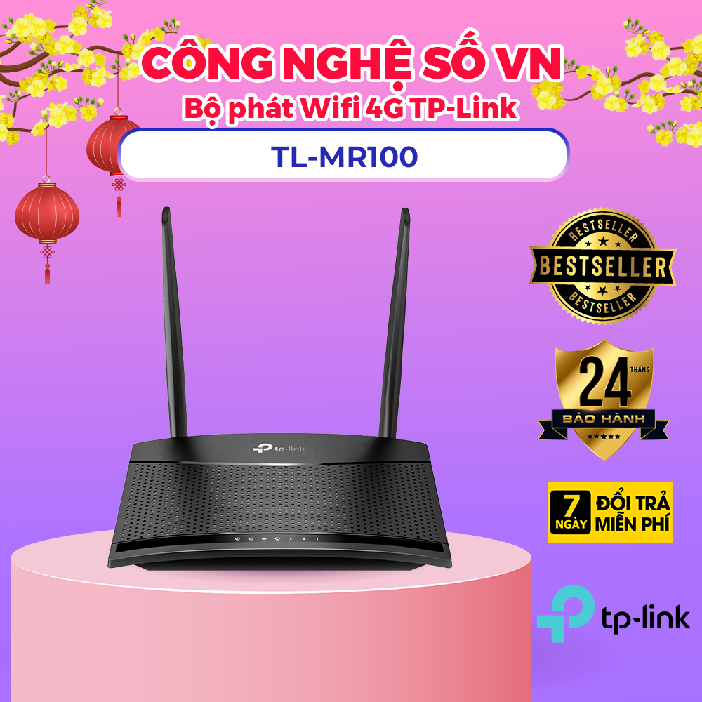 Router Wi-Fi TP-LINK TL-MR100 4G LTE Chuẩn N 300 Mbps