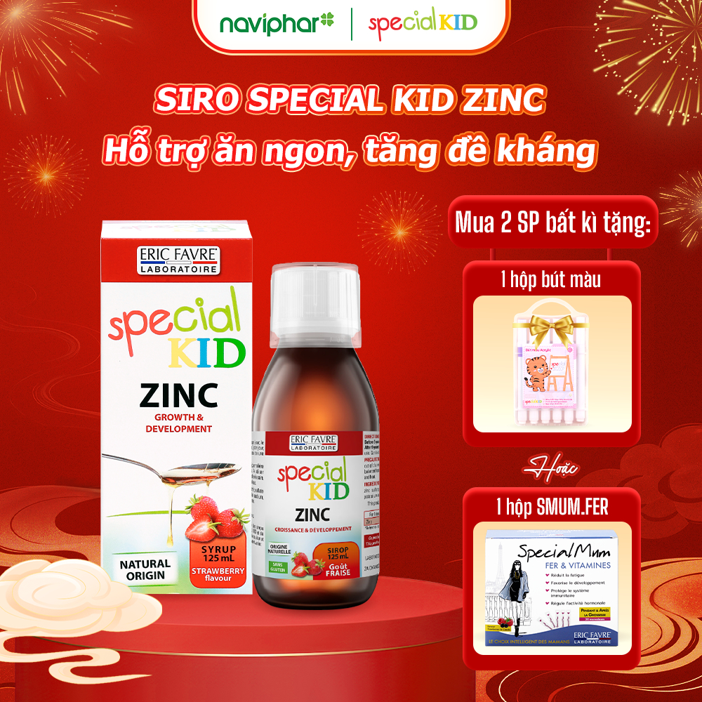 (Chính Hãng) Siro Special Kid Zinc - Siro kẽm hàm lượng cao giúp trẻ tăng đề kháng, cho bé biếng ăn, tiêu chảy 125ml