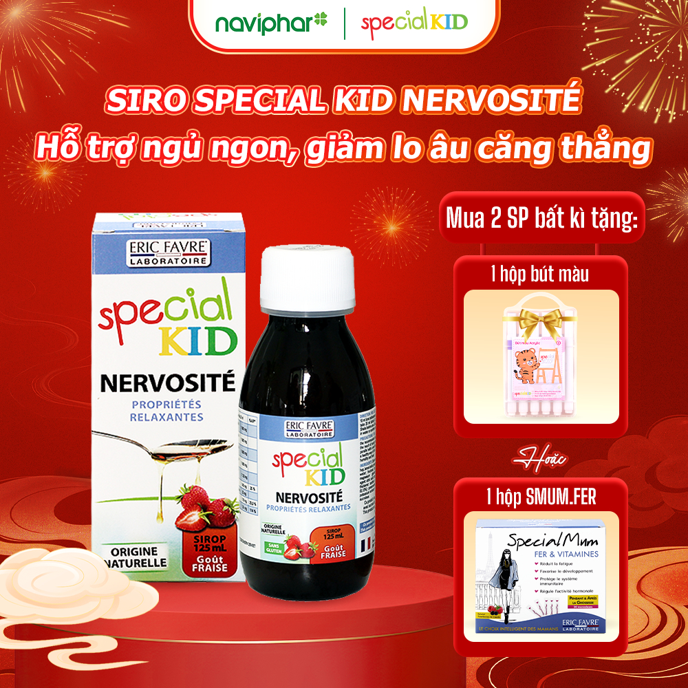 (Chính Hãng) Siro Special Kid Nervosité - Siro ngủ ngon cho bé, giúp thư giãn, bớt lo âu giảm căng thẳng - 125ml