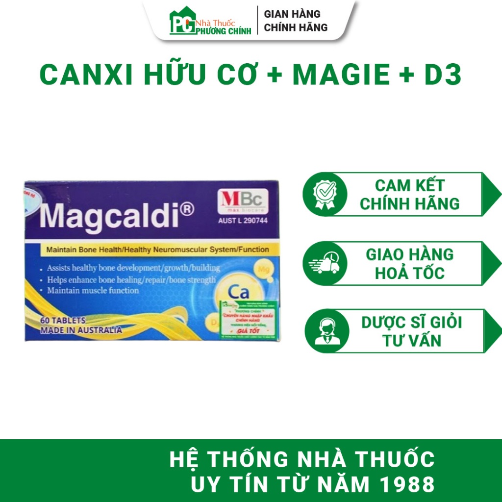 Canxi Hữu Cơ Magcaldi Max Biocare - Bổ Sung Canxi, Magie, Vitamin D3 Cho Cơ Thể 60 Viên/Hộp