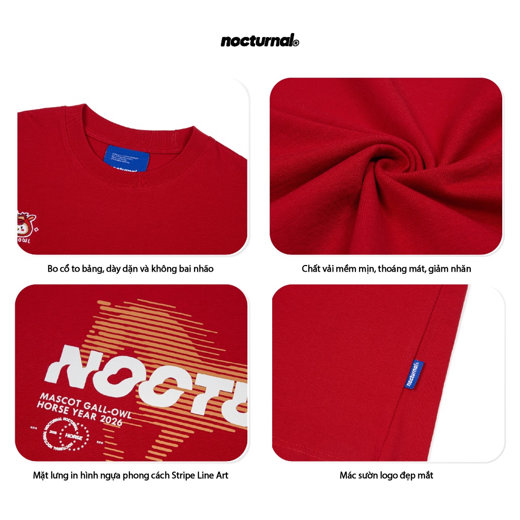 Áo Thun Thêu Form Semi-Oversized NOCTURNAL Gallowl Tee Prime Cotton 100% Nam Nữ Unisex Localbrand | BigBuy360 - bigbuy360.vn