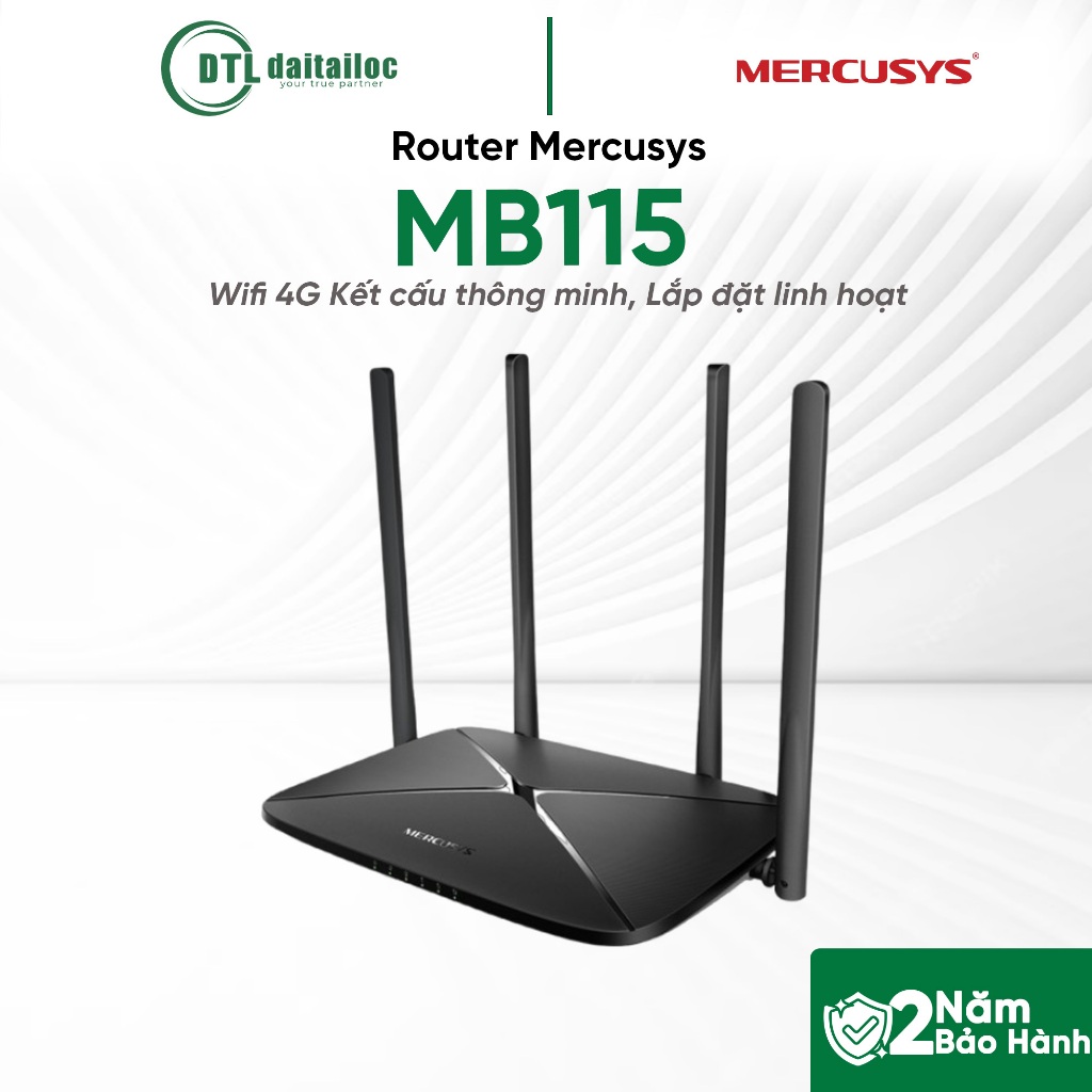 Bộ phát WIFI Mercusys MB115 4G LTE, Tốc độ ổn định, kết cấu thông minh | Chính Hãng | Bảo Hành 24 Th