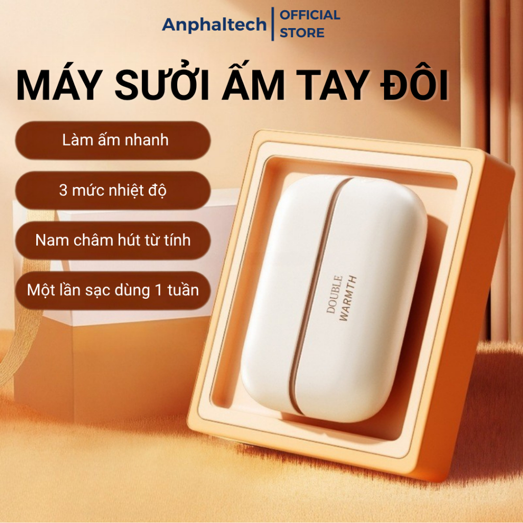 Máy Sưởi Mini Cầm Tay Đôi A401,  Máy Sưởi Ấm Cầm Tay Sạc Nhanh, Tách Rời, 3 Mức Nhiệt, Giữ Ấm Mùa Đông, Giảm Đau Bụng