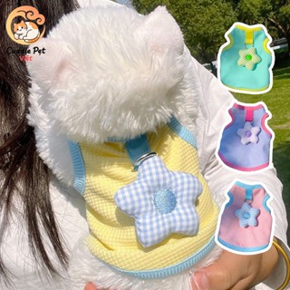 Cuddle Pet-Áo cho mèo Thiết kế hoa 3D Áo vest có dây dắt Chống rụng lông LGP0149