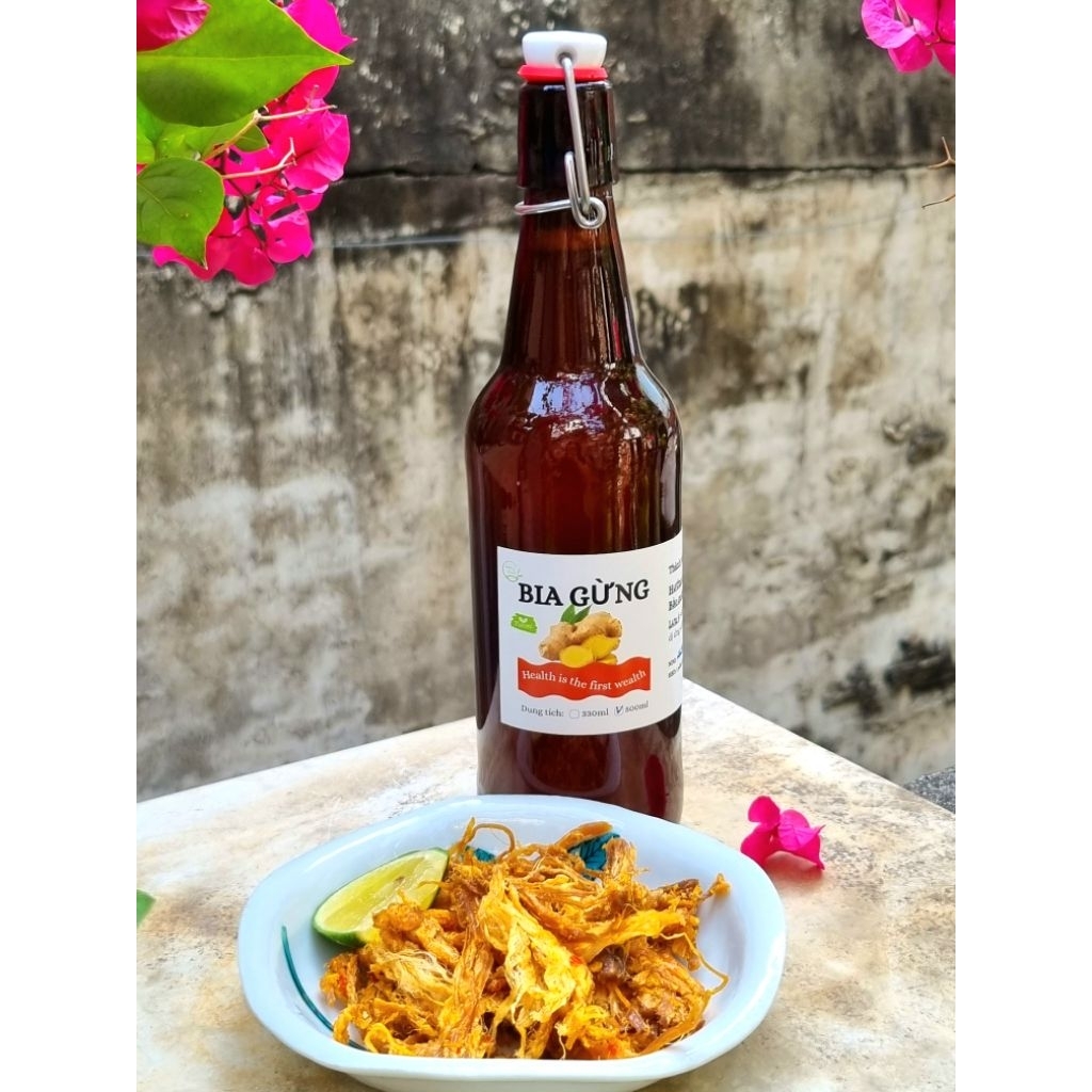Bia Gừng [Ginger beer] Tự Nhiên – Thơm Ngon, Chất Lượng Cao, Tốt Cho Sức Khỏe - chai thủy tinh 500ml