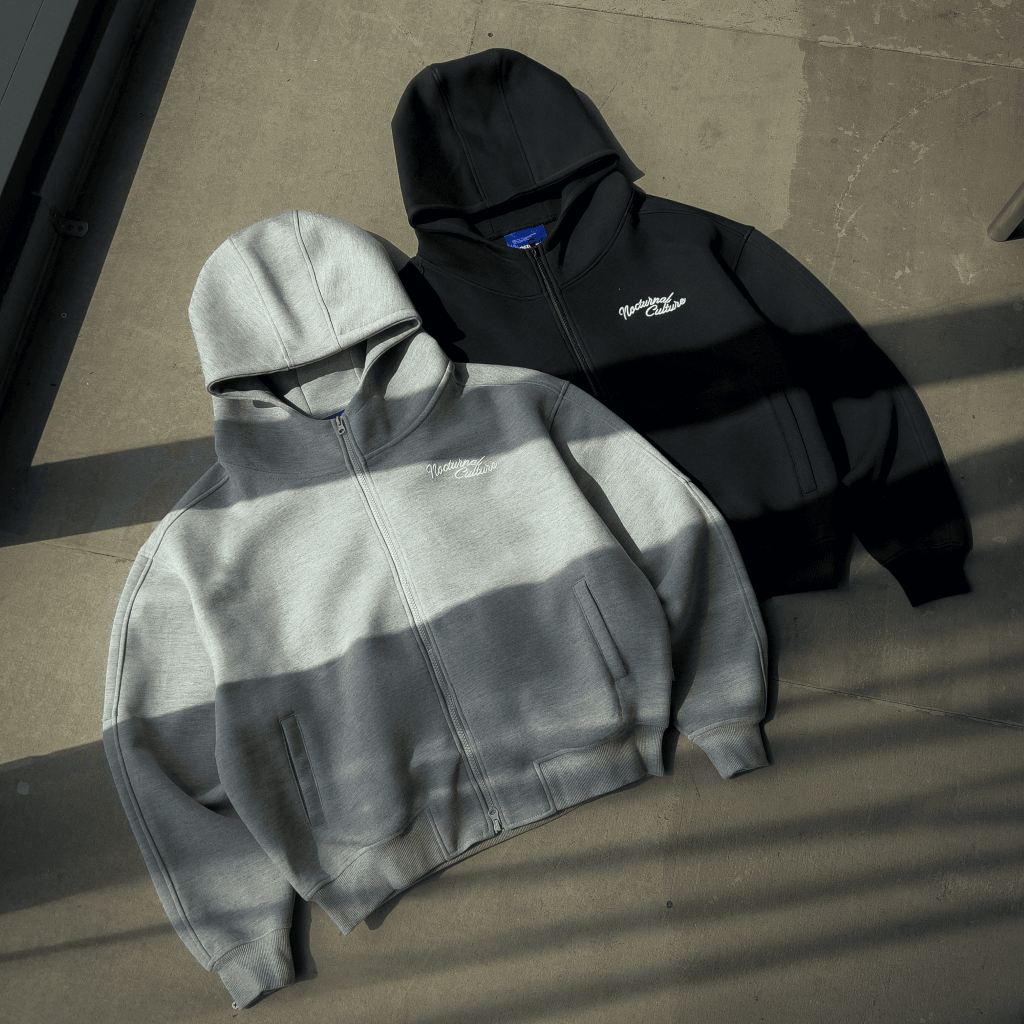 Áo Khoác Hoodie Zip Form Boxy NOCTURNAL Culture Zipper Boxy Hoodie Nam Nữ Unisex Local Brand | BigBuy360 - bigbuy360.vn