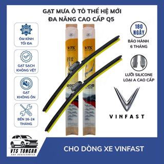 Gạt mưa Vinfast thế hệ mới lưỡi silicone Q5 cao cấp, gạt mưa VTS cho ô tô gạt sạch không ồn, ôm kính - VTS Toncar