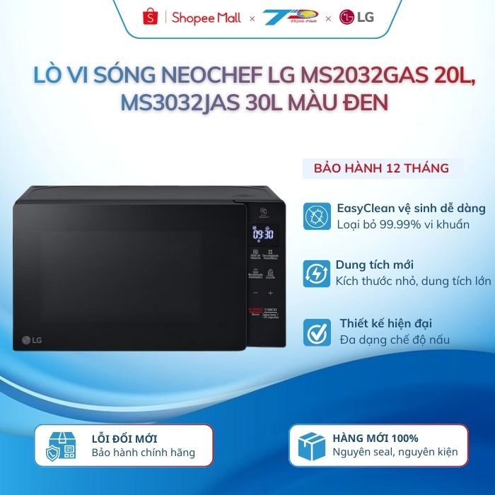 Lò vi sóng NeoChef LG MS2032GAS 20L, MS3032JAS 30L màu đen| Lđặt nội thành HN và quanh LB