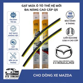 Gạt mưa Mazda thế hệ mới lưỡi silicone Q5 cao cấp, gạt mưa VTS cho ô tô gạt sạch không ồn, ôm kính - VTS Toncar
