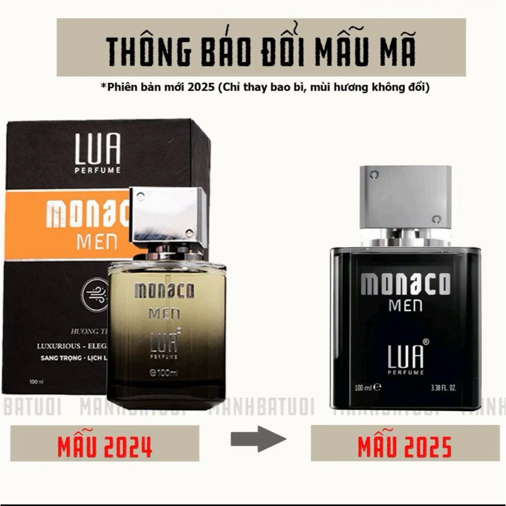[mẫu mới] Nước Hoa Nam Monaco Men 100ml Lua Perfume