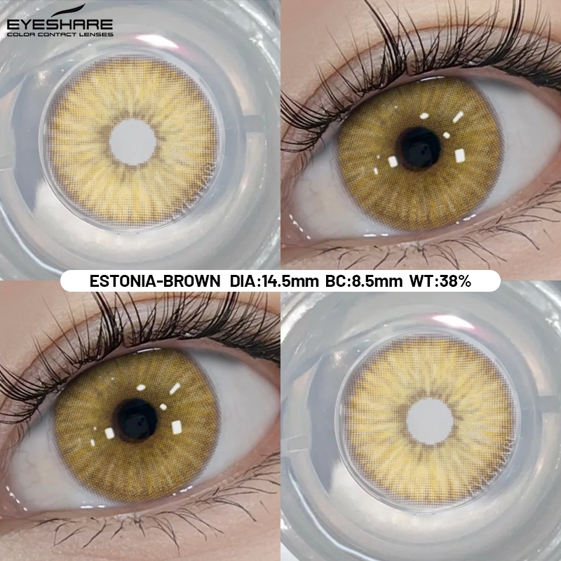 Eyeshare estonia loạt 14.5mm kính áp tròng màu nâu thời trang lens 12 tháng lens