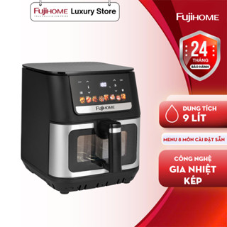 Nồi chiên không dầu Nhập Khẩu Fujihome A9DH 9 Lít -  Có 8 chế độ cài đặt sẵn, Công nghệ gia nhiệt kép