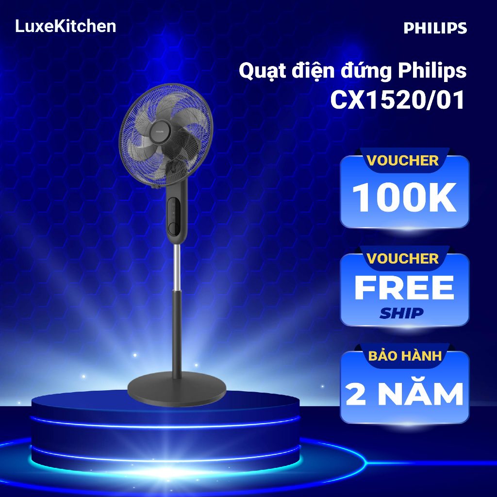 Quạt Đứng Philips CX1520/01 Bền Bỉ, Sang Trọng, Bảo Hành 2 Năm | Hàng Chính Hãng