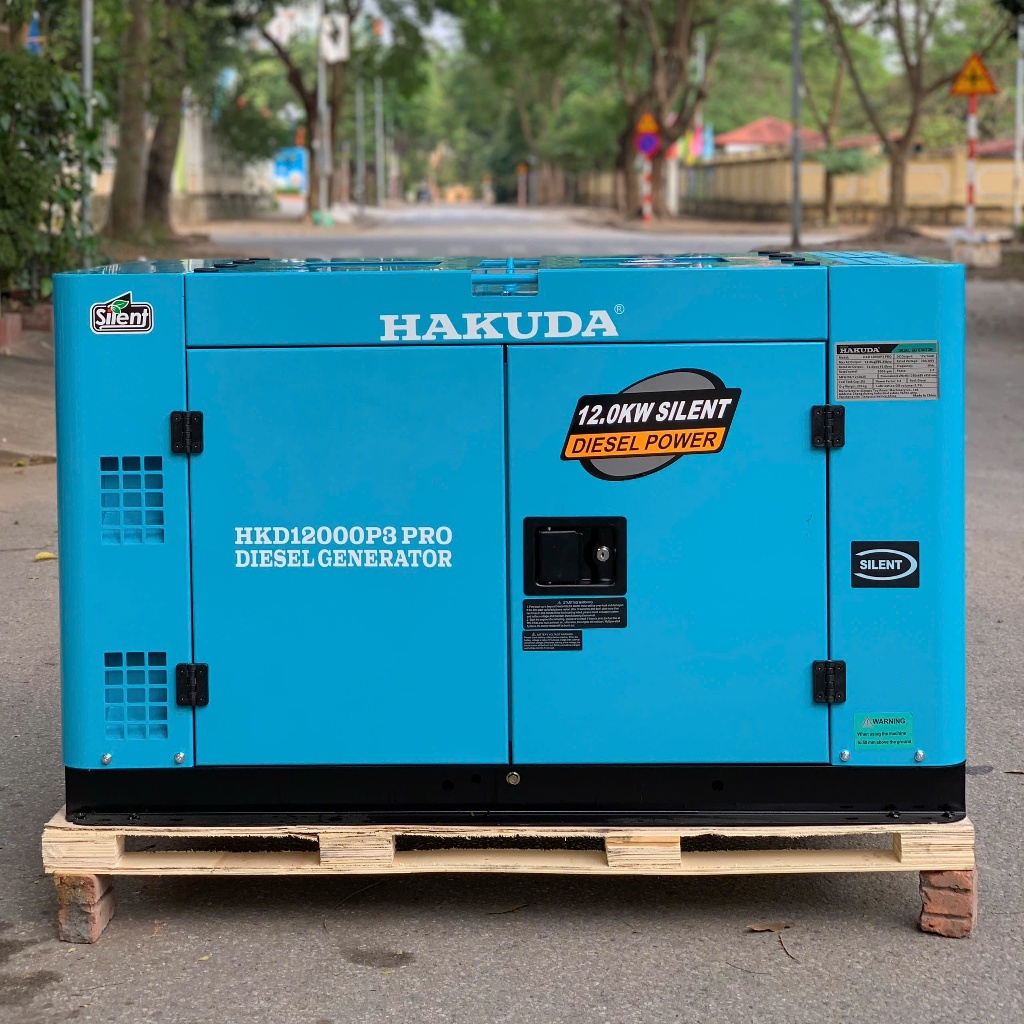 Máy Phát Điện Chạy Dầu Hakuda 12KW HKD12000P3PRO 3 Pha Siêu Cách Âm
