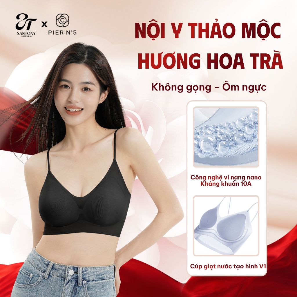 Áo Lót Thảo Mộc Công Thái Học Pier No5 Siêu Mỏng 15D, Thoáng Khí, Thoải Mái, Kháng Khuẩn 10A  - 5101